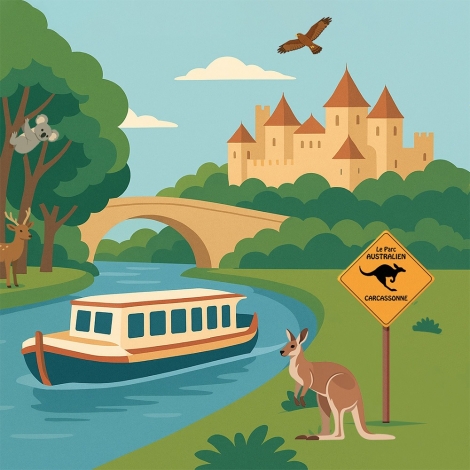 Péniche Carcassonne et le parc animalier (SLVie 4 Costières)